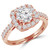 Round Lab Created Diamond Cathedral Cushion Halo Engagement Ring in Rose Gold (MVSLG1098-R)