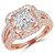 Princess Lab Created Diamond Cushion Halo Engagement Ring in Rose Gold (MVSLG1099-R)