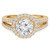 Round Lab Created Diamond Split-Shank Round Halo Engagement Ring in Yellow Gold (MVSLG1100-Y)
