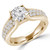 Round Lab Created Diamond Two-Row Solitaire with Accents Engagement Ring in Yellow Gold (MVSLG1105-Y)