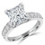 Princess Lab Created Diamond V-Prong Solitaire with Accents Engagement Ring in White Gold (MVSLG1120-W)