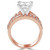 Princess Lab Created Diamond V-Prong Solitaire with Accents Engagement Ring and Wedding Band Set Ring in Rose Gold (MVSLG1121-R)