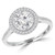 Round Lab Created Diamond Cathedral Bezel Set Round Halo Engagement Ring in White Gold (MVSLG1125-W)