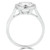 Round Lab Created Diamond Cathedral Bezel Set Round Halo Engagement Ring in White Gold (MVSLG1125-W)