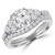 Round Lab Created Diamond Solitaire with Accents Engagement Ring and Wedding Band Set Ring in White Gold (MVSLG1126-W)
