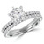 Round Lab Created Diamond Solitaire with Accents Engagement Ring and Wedding Band Set Ring in White Gold (MVSLG1127-W)