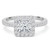 Princess Lab Created Diamond Cathedral Square Halo Engagement Ring in White Gold (MVSLG1129-W)