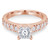 Princess Lab Created Diamond Solitaire with Accents Engagement Ring in Rose Gold (MVSLG1130-R)
