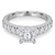Princess Lab Created Diamond Solitaire with Accents Engagement Ring in White Gold (MVSLG1130-W)