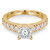 Princess Lab Created Diamond Solitaire with Accents Engagement Ring in Yellow Gold (MVSLG1130-Y)