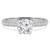 Round Lab Created Diamond High Set Solitaire with Accents Engagement Ring in White Gold (MVSLG1131-W)
