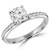 Round Lab Created Diamond High Set Solitaire with Accents Engagement Ring in White Gold (MVSLG1131-W)