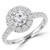 Round Lab Created Diamond Cathedral Round Halo Engagement Ring in White Gold (MVSLG1133-W)