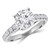 Round Lab Created Diamond Cathedral Trellis Solitaire with Accents Engagement Ring in White Gold (MVSLG1142-W)