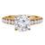 Round Lab Created Diamond Cathedral Trellis Solitaire with Accents Engagement Ring in Yellow Gold (MVSLG1142-Y)