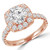 Round Lab Created Diamond Cathedral Cushion Halo Engagement Ring in Rose Gold (MVSLG1151-R)