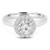 Round Lab Created Diamond Cathedral Open Bridge Round Halo Engagement Ring in White Gold (MVSLG1152-W)