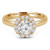 Round Lab Created Diamond Cathedral Open Bridge Round Halo Engagement Ring in Yellow Gold (MVSLG1152-Y)