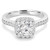 Round Lab Created Diamond Cathedral Cushion Halo Engagement Ring in White Gold (MVSLG1155-W)