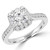 Round Lab Created Diamond Cathedral Cushion Halo Engagement Ring in White Gold (MVSLG1155-W)