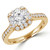 Round Lab Created Diamond Cathedral Cushion Halo Engagement Ring in Yellow Gold (MVSLG1155-Y)