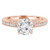Round Lab Created Diamond Vintage Cathedral Solitaire with Accents Engagement Ring in Rose Gold (MVSLG1156-R)