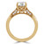 Round Lab Created Diamond Vintage Cathedral Solitaire with Accents Engagement Ring in Yellow Gold (MVSLG1156-Y)
