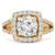 Round Lab Created Diamond Open Bridge Cushion Halo Engagement Ring in Yellow Gold (MVSLG1158-Y)