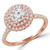 Round Lab Created Diamond Cathedral Double Round Halo Engagement Ring in Rose Gold (MVSLG1160-R)