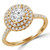Round Lab Created Diamond Cathedral Double Round Halo Engagement Ring in Yellow Gold (MVSLG1160-Y)