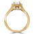 Round Lab Created Diamond Twisted Split-Shank Cathedral Diamond Bridge Cushion Halo Engagement Ring in Yellow Gold (MVSLG1161-Y)
