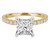 Princess Lab Created Diamond Solitaire with Accents Engagement Ring in Yellow Gold (MVSLG1162-Y)