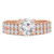 Round Lab Created Diamond Cathedral Trellis Solitaire with Accents Engagement Ring and Wedding Band Set Ring in Rose Gold (MVSLG1163-R)