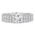 Round Lab Created Diamond Cathedral Trellis Solitaire with Accents Engagement Ring and Wedding Band Set Ring in White Gold (MVSLG1163-W)