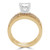 Round Lab Created Diamond Solitaire with Accents Engagement Ring and Wedding Band Set Ring in Yellow Gold (MVSLG1164-Y)