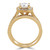 Round Lab Created Diamond Cathedral Cushion Solitaire with Accents Engagement Ring and Wedding Band Set Ring in Yellow Gold (MVSLG1165-Y)