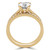 Round Lab Created Diamond Cathedral Double-Prong Solitaire with Accents Engagement Ring and Wedding Band Set Ring in Yellow Gold (MVSLG1166-Y)