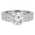 Round Lab Created Diamond Solitaire with Accents Engagement Ring and Wedding Band Set Ring in White Gold (MVSLG1167-W)