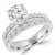 Round Lab Created Diamond Solitaire with Accents Engagement Ring and Wedding Band Set Ring in White Gold (MVSLG1167-W)