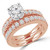 Round Lab Created Diamond Solitaire with Accents Engagement Ring and Wedding Band Set Ring in Rose Gold (MVSLG1170-R)