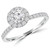 Round Lab Created Diamond High Set Round Halo Engagement Ring in White Gold (MVSLG1173-W)