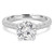 Round Lab Created Diamond Cathedral Solitaire with Accents Engagement Ring in White Gold (MVSLG1176-W)