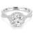Round Lab Created Diamond Twisted Split-Shank Cathedral Round Halo Engagement Ring in White Gold (MVSLG1177-W)
