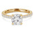 Round Lab Created Diamond Hidden Halo Solitaire with Accents Engagement Ring in Yellow Gold (MVSLG1179-Y)
