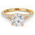 Round Lab Created Diamond Split-Shank Cathedral Solitaire with Accents Engagement Ring in Yellow Gold (MVSLG1180-Y)