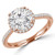 Round Lab Created Diamond Cathedral Round Halo Engagement Ring in Rose Gold (MVSLG1182-R)