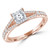 Princess Lab Created Diamond Split-Shank Cathedral Solitaire with Accents Engagement Ring in Rose Gold (MVSLG1185-R)