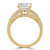 Princess Lab Created Diamond Three-Row Split-Shank Solitaire with Accents Engagement Ring in Yellow Gold (MVSLG1186-Y)