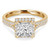 Princess Lab Created Diamond Split-Shank Cathedral Square Halo Engagement Ring in Yellow Gold (MVSLG1187-Y)
