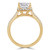Princess Lab Created Diamond Split-Shank Cathedral Square Halo Engagement Ring in Yellow Gold (MVSLG1187-Y)